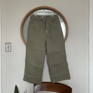 Topshop green wide-leg jeans